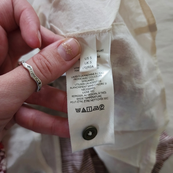 Anthropologie Georgina floral maroon cream dress flowy midi womens small - Picture 13 of 14